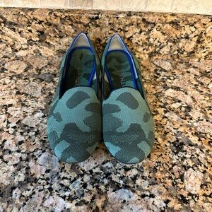 Rothy's The Loafer Womens Size 9.5 Olive Camo Green Round Toe Flat Shoes RETIRED